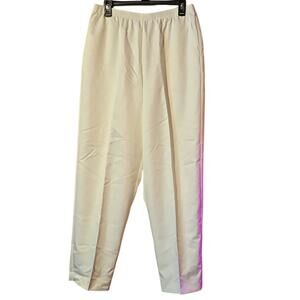 NWT Alfred Dunner 16W Eggshell White Pull-On Pants/Trousers [0195]